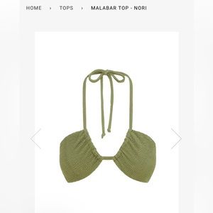 Somerfield Swim- Malabar Top (size large), Samana Bottom (size large) in Nori